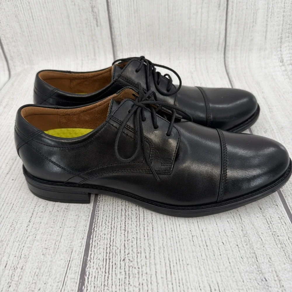 Florsheim Oxfords Mens 8.5 Black Leather Medfield Cap Toe Dress Shoes Career